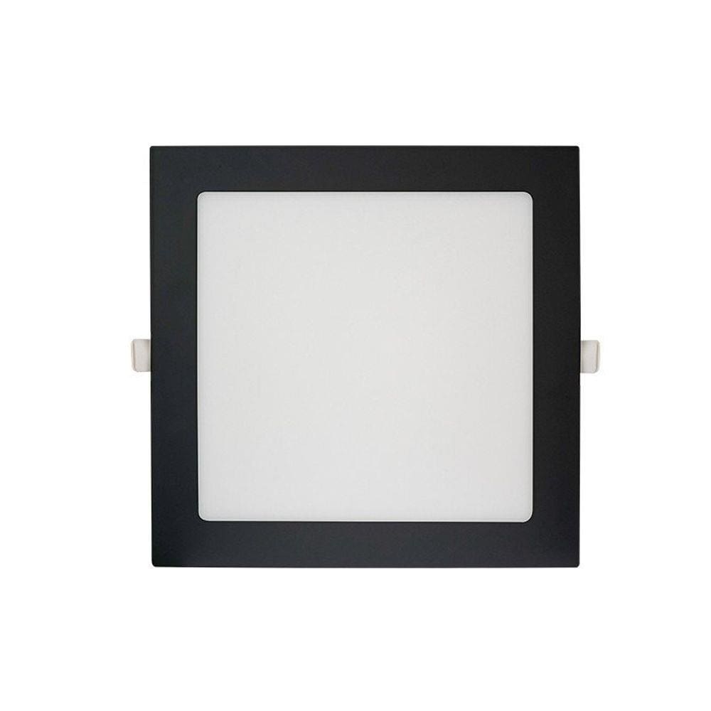 Painel de Led Blumenau Quadrado de Embutir 18W Bivolt Preto 6500K - Luz Branca