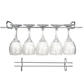 5 Suportes Para Taças Cromado Decoração Bar Vinho 25cm