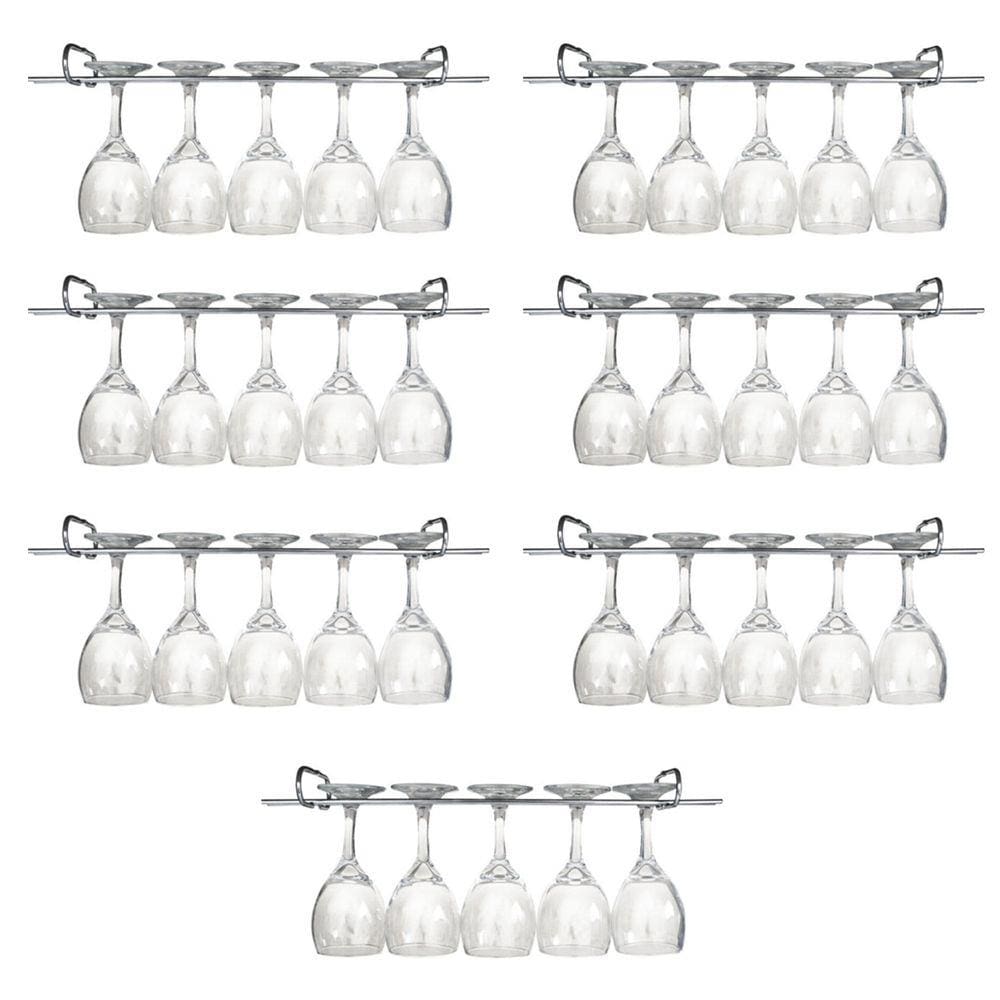 8 Suportes Organizadores De Armário Porta Taças Cromado 42cm