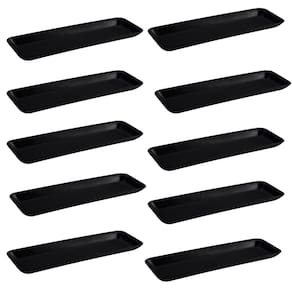 Conjunto 20 Petisqueiras Retangulares Prato Porta Petisco Grande Preto