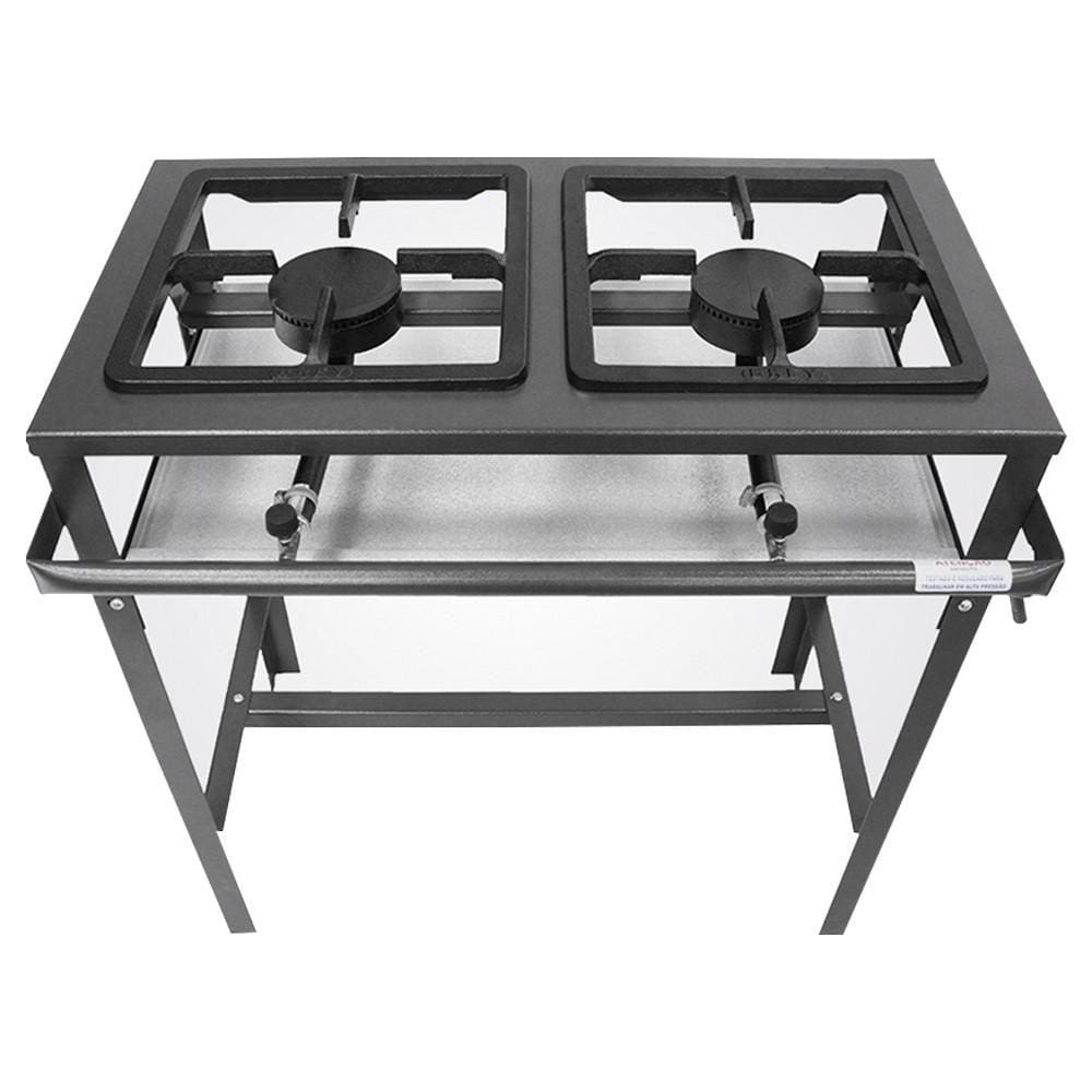 Fogão Profissional 2 Bocas Metal Brey a Gás FE -502