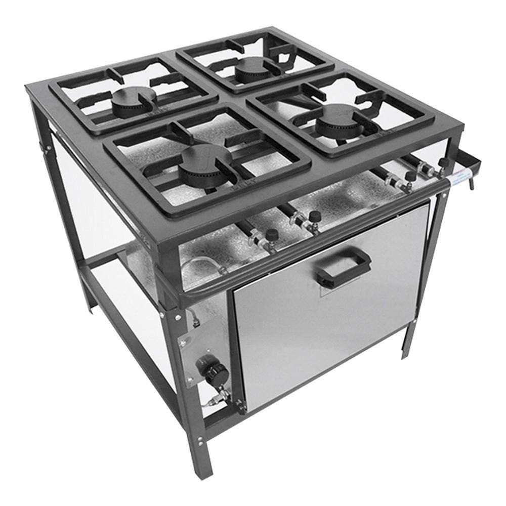 Fogão Profissional 4 Bocas com Forno Metal Brey FE -504-F