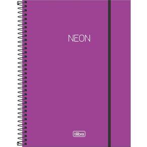 Caderno Espiral Capa Plástica 1 Matéria Neon Lilás Tilibra
