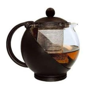 Chaleira Com Infusor 750 Ml Vidro Marron