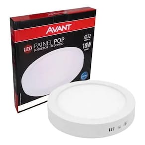Luminaria Led 18W Redonda Sobrepor 6500K Branco Frio