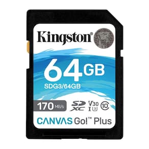 Cartão Memória SDXC 64GB Canvas Go Plus 170MBs Kingston