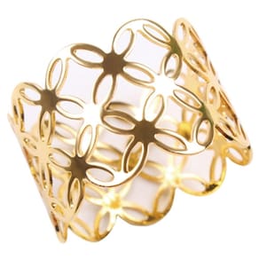 Porta Guardanapo Floral Dourado 4 Peças