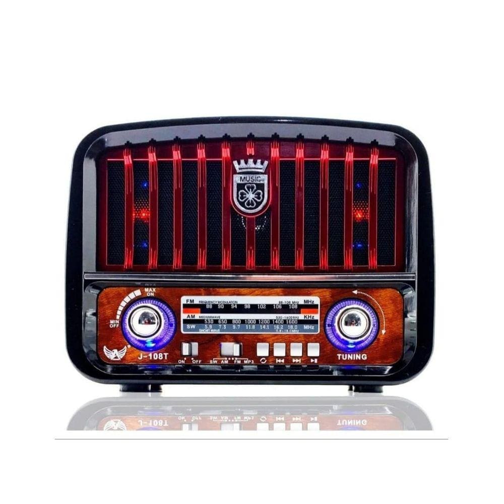 Radio Antigo Fm Am Usb Aux Sd Pendrive Lanterna Recarregável