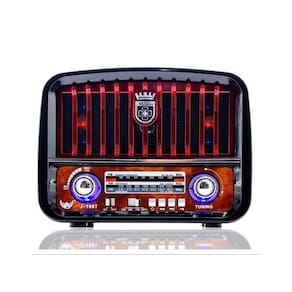 Radio Antigo Fm Am Usb Aux Sd Pendrive Lanterna Recarregável