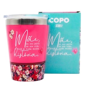 Copo Para Viagem Snap 300 ML Mãe Minha História ZC 10024145