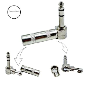 Plug Conector P10 Estereo Niquelado 90 Graus Em L