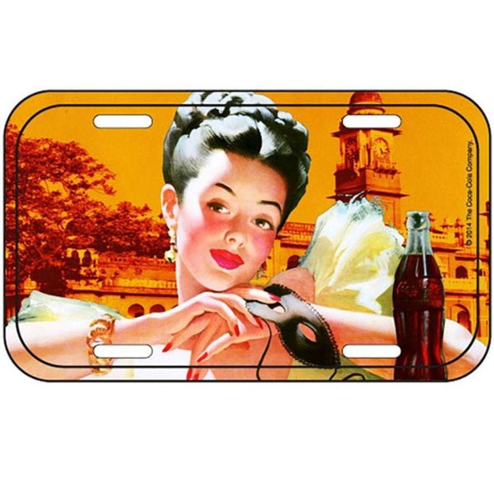 Placa Decorativa em Metal - PIN UP COCA COLA - Vintage Retrô / Alto relevo