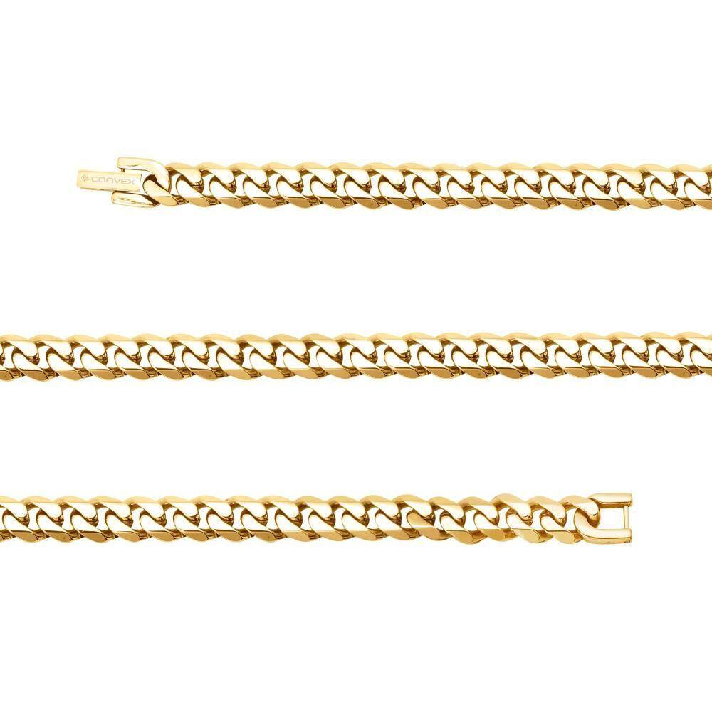 Corrente Aço Groumet Achatado 7.7mm 50cm Gold IPG