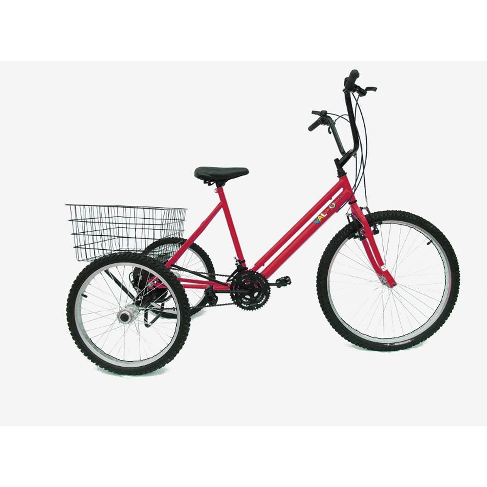 Triciclo aro 26 - 18 Marchas - Hiper Luxo - Várias Cores