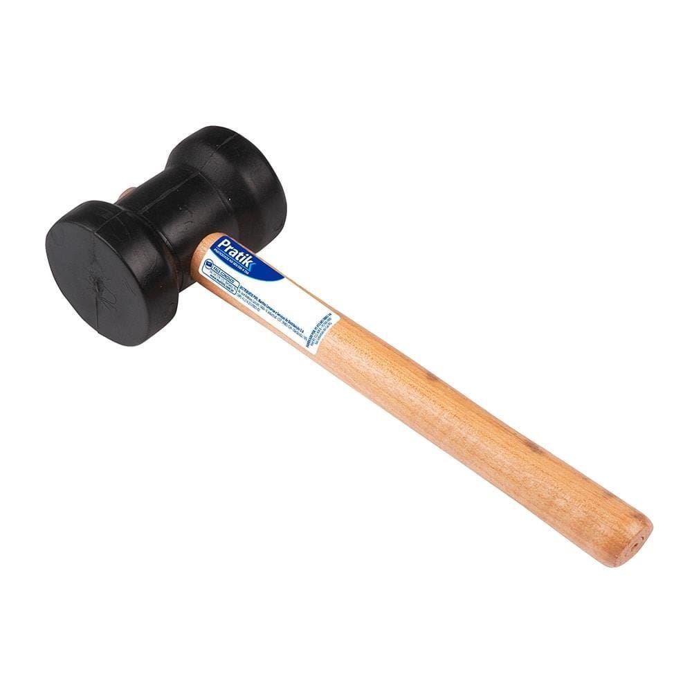 Martelo Borracha Pratik 80mm Preto Embalagem c/ 6 unidades