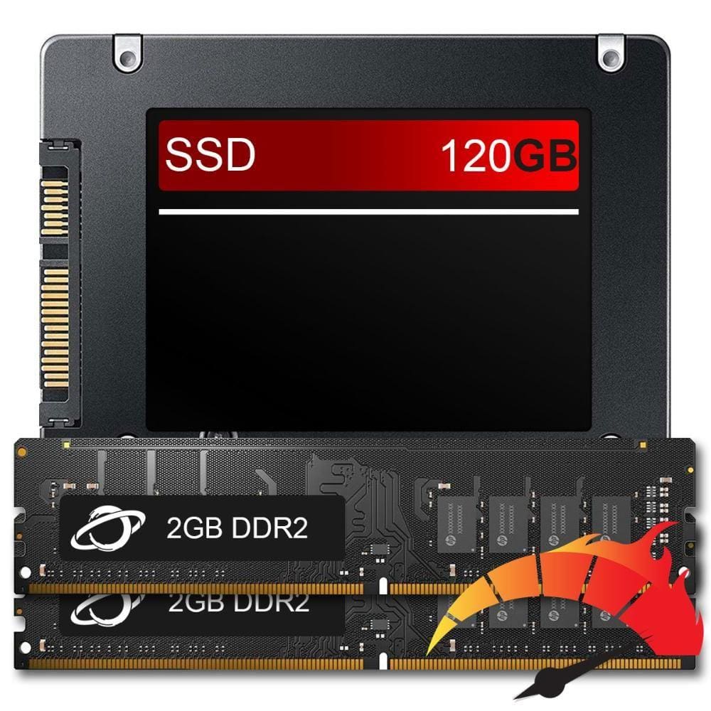 Kit Upgrade de alto desempenho - SSD 240GB + 4GB RAM DDR2 (2x2GB), aumento da velocidade do PC