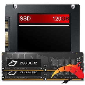 Kit Upgrade de alto desempenho - SSD 240GB + 4GB RAM DDR2 (2x2GB), aumento da velocidade do PC