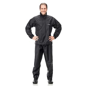 Capa De Chuva Motoqueiro Nylon Pantaneiro Gola - Preto - P