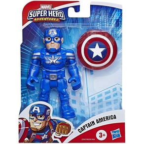 Boneco Capitão América 13cm Super Hero Adventures - Hasbro E6224