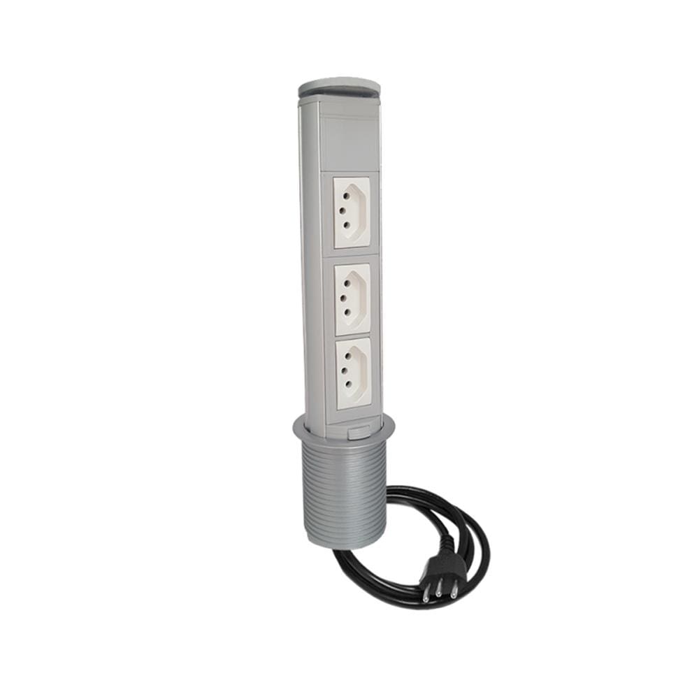 Torre Totem Manual 3 Tomadas 20A - Cinza