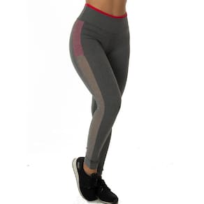 Calça Legging Mescla com Grade Lateral Neon | 4501