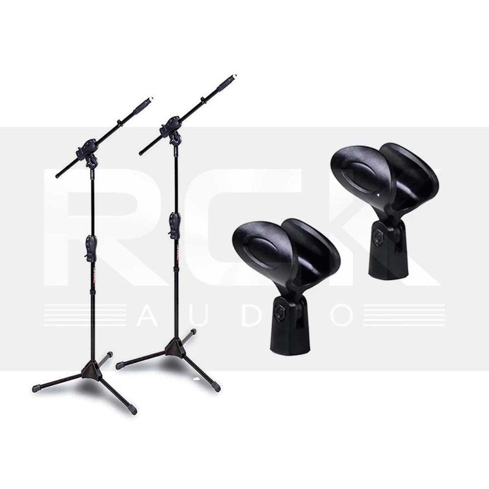 Kit com 2 Suportes Pedestal para Microfone IBOX SMMax + 2 Cachimbos