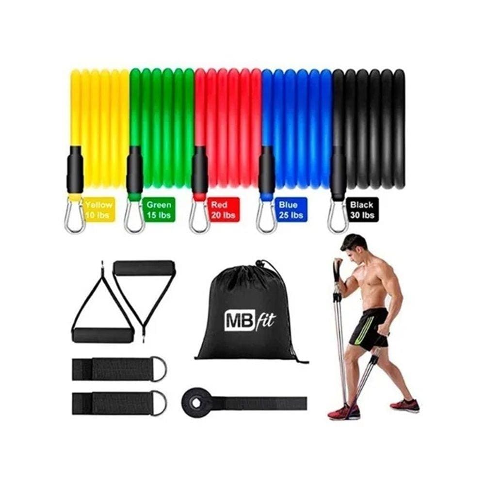 Kit Elástico De Tensão Power Tube Exercício Academia Fitness