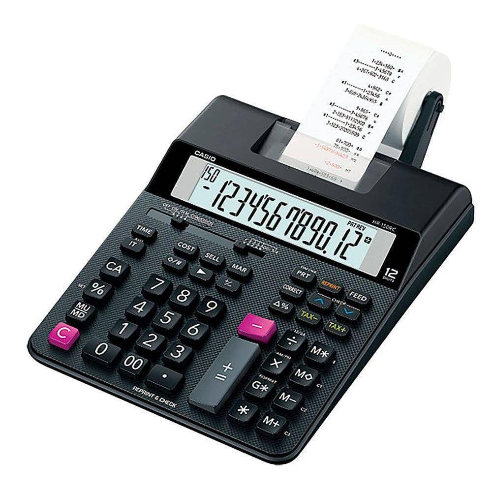 Calculadora Casio HR-150RC Com Bobina E Fonte