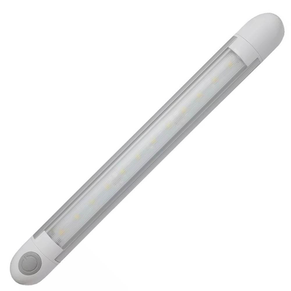 Luminária 12V Em Led Branco Com Interruptor Marinizado