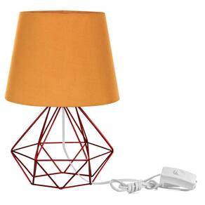 Abajur Diamante Dome Laranja Com Aramado Cereja