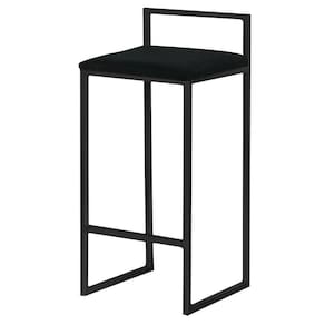 Banqueta Decorativa Jasmine Base Preto Suede Preto