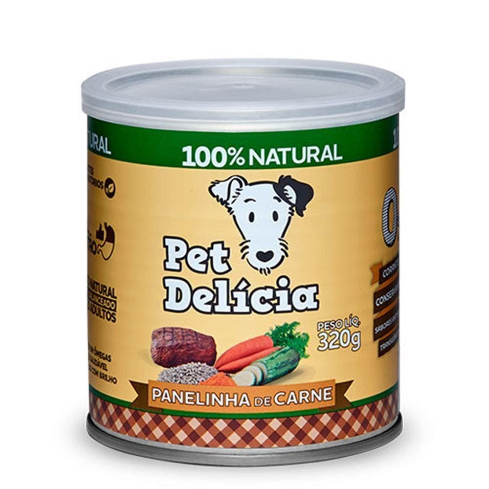 Alimento úmido 100% Natural Pet Delícia Panelinha de Carne para Cães Adultos (320g)