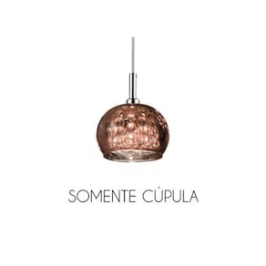 Cúpula De Vidro Cobre Do Pendente HO7613CO ou HO7616CO 13cm Bella - Somente a Cúpula