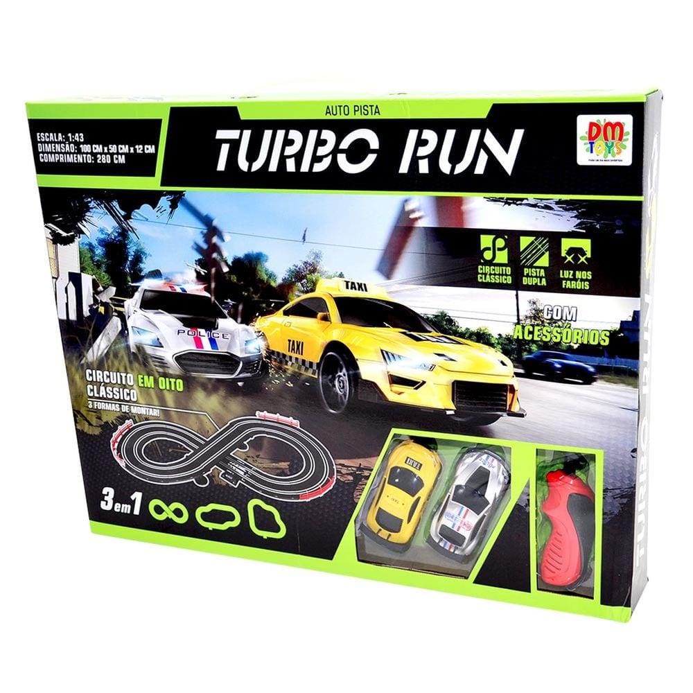 Autorama Pista Turbo Run 3 Em 1 Clássico - DmToys 5892