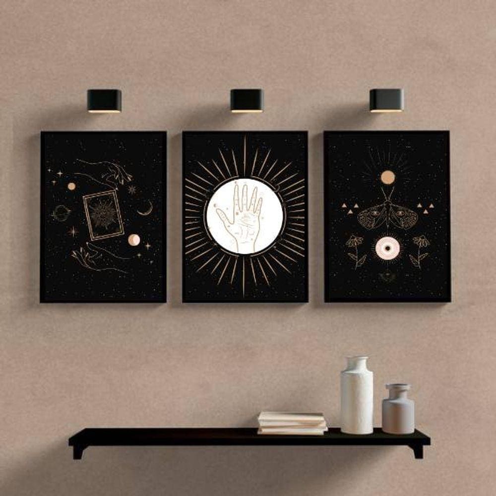 Kit 3 Quadros Decorativos Místicos