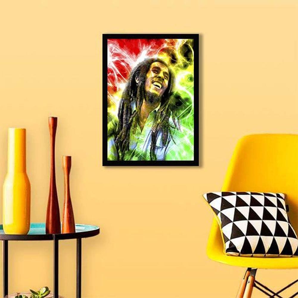 Quadro Decorativo Bob Marley Colorido