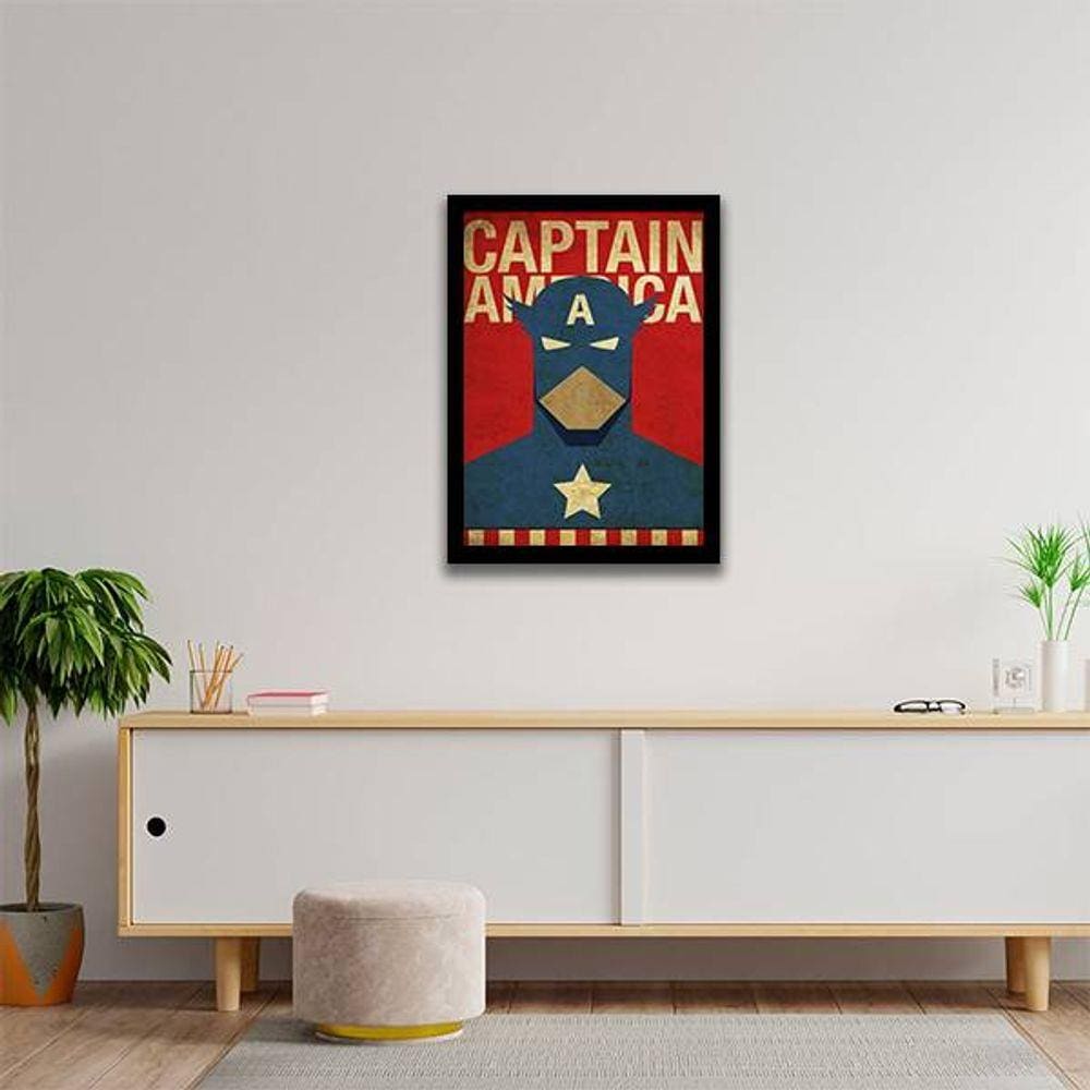 Quadro Decorativo Capitão América Vintage