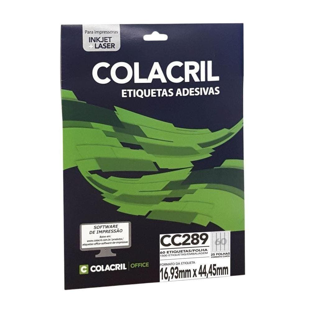 Etiqueta Carta 16,93Mm X 44,45Mm 25 Folhas Cc289 Colacril