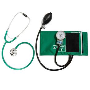 Kit Esfigmomanômetro Verde E Estetoscópio Duosson Cjpa203