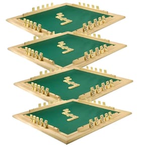CONJ 4 Tabuleiros de Mesa Para DOMINÓ Com Feltro Verde 66x66 cm 7009