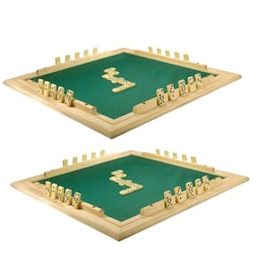 CONJ 2 Tabuleiros de Mesa Para DOMINÓ Com Feltro Verde 66x66 cm 7009