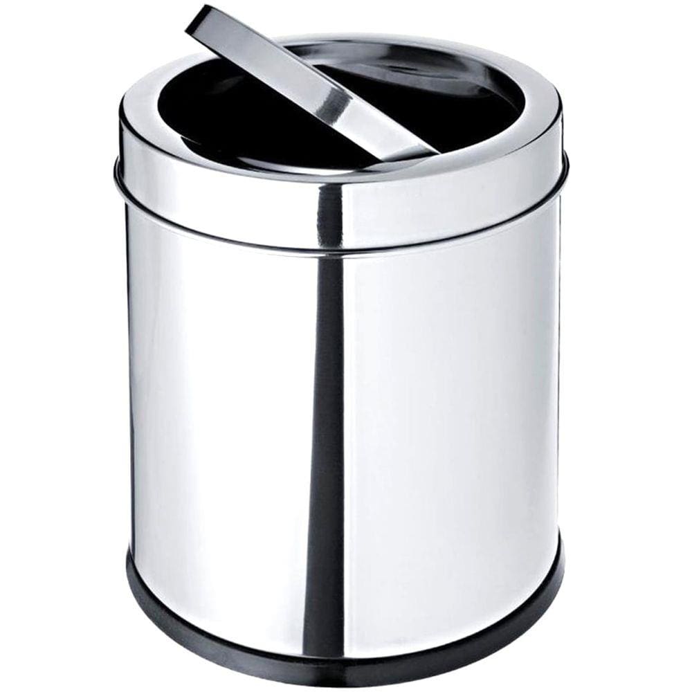 Lixeira Com Tampa Basculante Banheiro Cozinha 3L Aço Inox