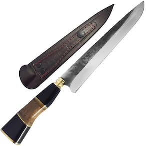 Faca Artesanal Gaúcha Churrasco 10` Aço Carbono 1070 Cabos Únicos Modelo Disco de Arado