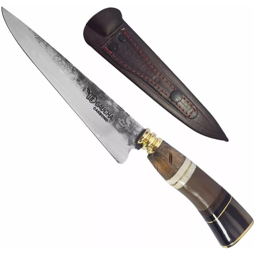 Faca Modelo Tesoura de Tosquia Artesanal 7` Aço Carbono 1070 Churrasco Cabos Sortidos
