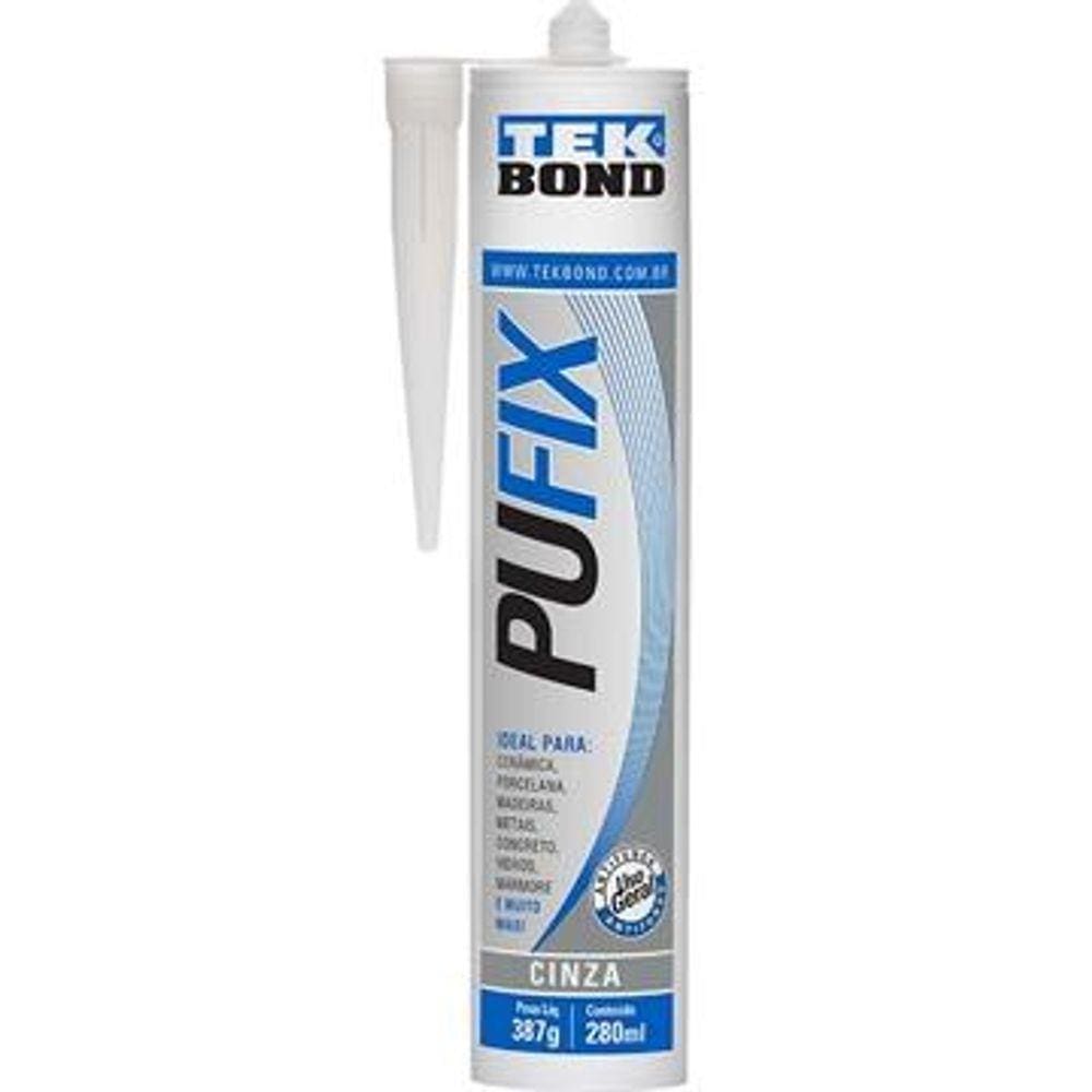 Adesivo Pu Fix Multiuso Cinza 387g/280ml - Tekbond