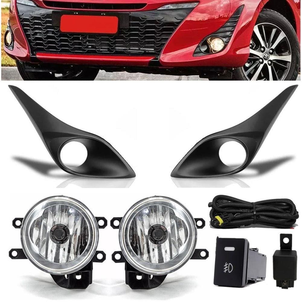 Kit Farol De Milha Neblina Toyota Yaris Com Moldura