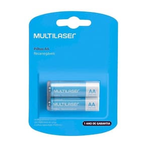 PILHA 2A CB053 MULTILASER 2500mah C/2 RECARREGAVEL