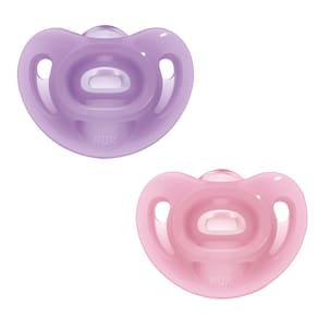 Kit 2 Chupetas Sensitive Soft 100% Silicone Rosa/Roxo - NUK