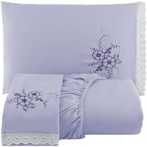 Jogo De Cama Casal Queen 3 Peças Lilás