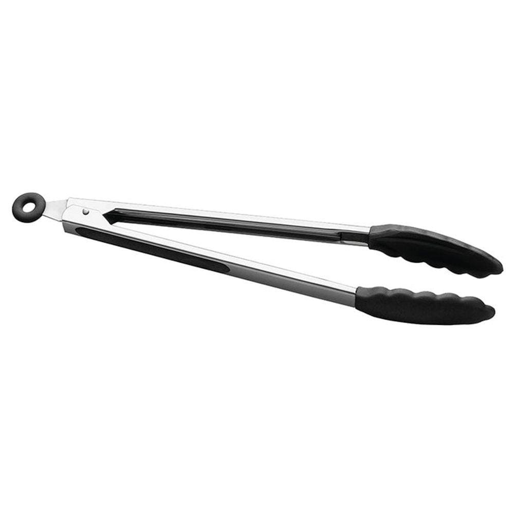 pegador de inox / silicone multiuso preto 31cm